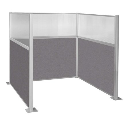 VERSARE Pre-Configured Hush Panel Cubicle (U Shape) 6' x 6' W/ Window Slate Fabric 1859323